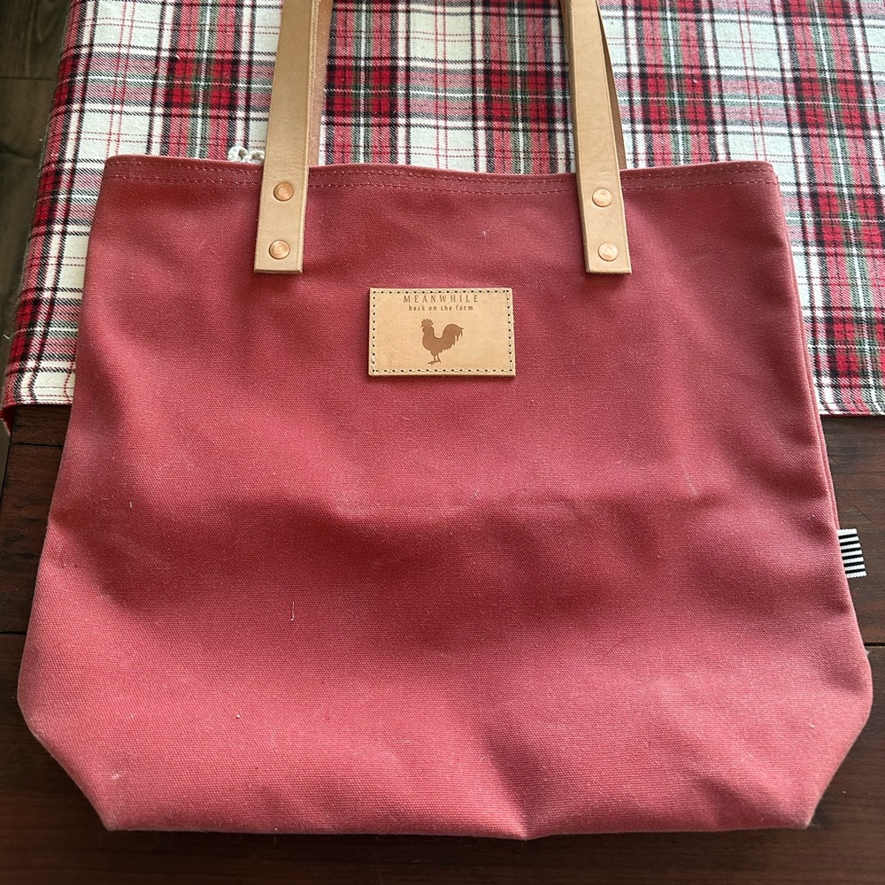 Meanwhile Back on the Farm Red tote brand new
